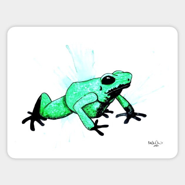 Dendorbates Terribilis "Mint" Dart Frog Watercolor Sticker by Gyngr-art